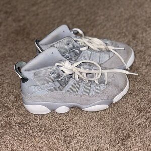 Jordan Gray and White High-Top Sneakers